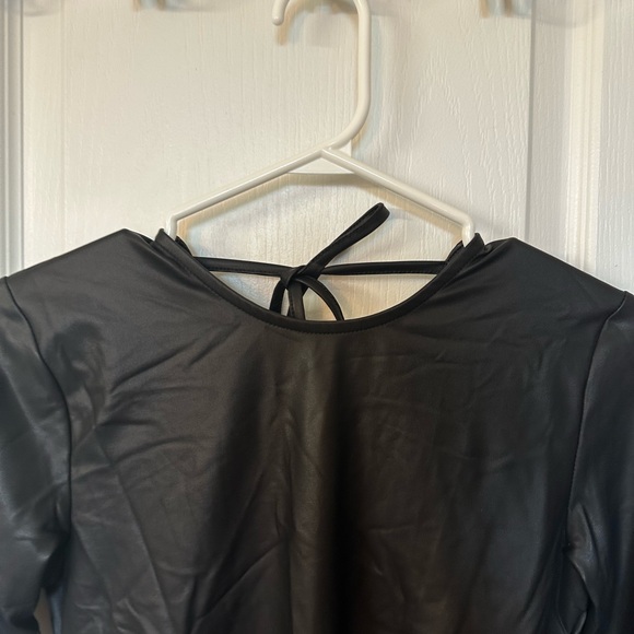 COPY - PU leather scoop back bodysuit - Picture 3 of 6